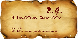 Milovánov Gusztáv névjegykártya